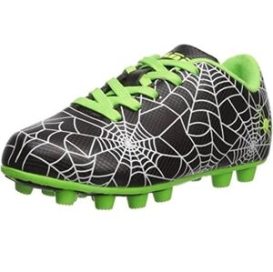 Kids Black & Neon Green Spider Web Soccer Cleats - Youth Athletic Shoes